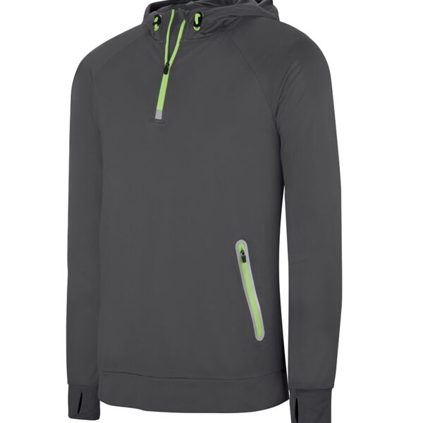 Proact Zip Neck Hooded Sweatshirt Thumbnail